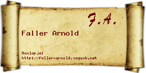 Faller Arnold névjegykártya
